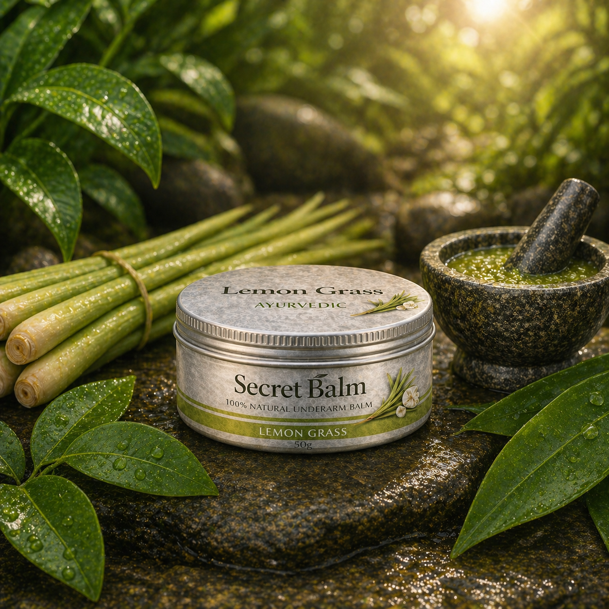 Lemongrass Natural Underarm Balm (Crisp & Herbal)